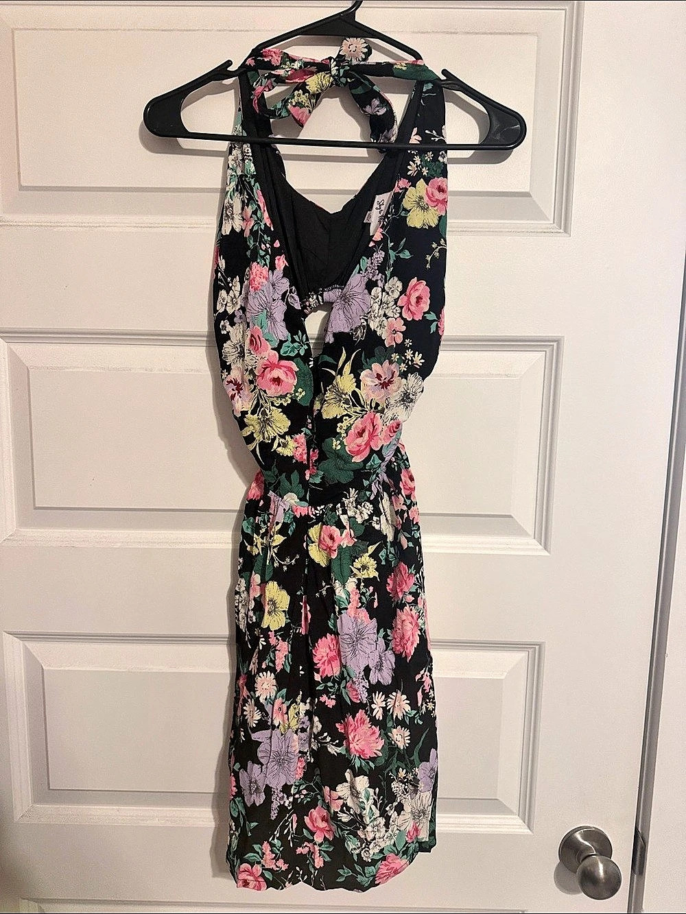 Skyto Moon Floral Maxi Dress in Black & Pink Size Medium